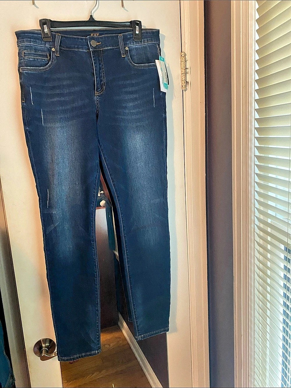 KUT from the Kloth Toothpick Skinny Jeans in Blue Waist 12 NWT